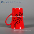 Blumendruck Rote Farbe Heller Bone China Sublimation Becher